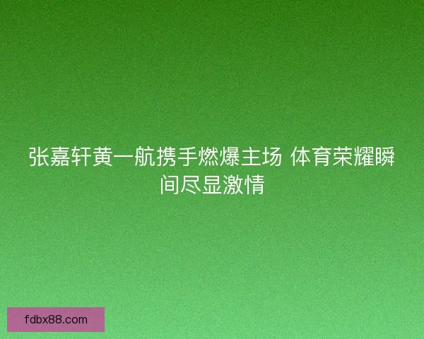 张嘉轩黄一航携手燃爆主场 体育荣耀瞬间尽显激情
